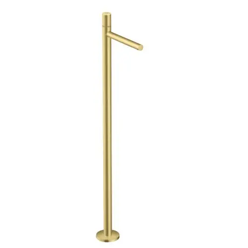 Bodenstehender Einhebelmischer in Brushed Brass-Finish von AXOR, mit langem, geradem Auslauf und seitlichem Griff zur Bedienung, ohne Ablaufgarnitur.